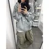 Sudadera con capucha gruesa, forro polar, diseño único, versátil, para mujer, Otoño e Invierno 2025, cárdigan chaqueta de punto largo, holgado, moderno