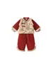 Roupas Infantis Baoxuan Forradas com Lã Roupas de Inverno Estilo Chinês Dinastia Han Nova Roupa Chinesa Saudações de Ano Novo para Meninas Conjunto de Duas Peças Terno Infantil