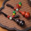 Llavero con colgante de calabaza de sándalo rojo, llavero con cordón para llave de coche de sándalo negro para hombre, colgante creativo personalizado para bolso de mujer