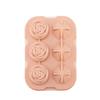 Forma de Gelo Diamante de Silicone 6 Cavidades Transfronteiriça para Bar de Uísque, Cubo de Gelo, Molde de Gelo, Molde de Bola de Gelo Rosa com Tampa