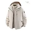 Chaqueta funcional exterior del mismo estilo de Luotuo para mujer, chaqueta de plumón tres en uno, chaqueta de montañismo a prueba de viento e impermeable para otoño e invierno para hombre