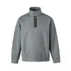 Ropa Vintage Yidao Otoño 2026 Nuevo Retro Japonés Holgado Mezcla de Lana Media Botonadura Cuello Alto Sudadera Pulóver para Hombre