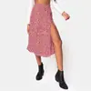 Amazon Vestido Largo Estampado Floral para Mujer Europea y Americana Cintura Alta Falda con Abertura en Cadera Largo Medio Falda Línea A