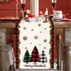 Amazon Camino de mesa nórdico navideño cuadros rojos copo de nieve muñeco de nieve mantel largo mesa de centro mesa de comedor decoración de vacaciones funda
