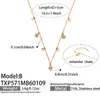 Europeo y Americano Nicho Flor de Cinco Pétalos Circonita Diamante Pequeño DIY Multi-Colgante Collar Pulsera Cadena de Acero Inoxidable Chapado en Oro de 18K Set