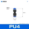 Conexão Pneumática Reta Passante de Encaixe Rápido para Tubo de Ar Pu4/6/8/10/12/14/16Mm Plástico Bifurcação de Duas Vias