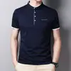 Camiseta de Manga Corta de Algodón 95% para Hombre Verano Casual Moda Cuello Media Manga Transpirable Estilo Coreano Camiseta Moderna Corta para Hombre