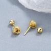 Arete de Bola de Hilo Trenzado para Mujer Plata Esterlina 925 Simple ins Diseño Nicho Sentido Hebilla de Tornillo Joyería