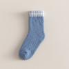 Calcetines de media caña al por mayor para hombre, Calcetines de media caña para otoño e invierno, Calcetines gruesos cálidos de rayas para el hogar, Calcetines largos de color liso para dormir