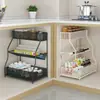 Estante de Almacenamiento para Fregadero de Cocina del Hogar Gabinete Deslizante Estante Deslizante por Capas Cesta Deslizante Estante de Almacenamiento para Platos de Fregadero Condimentos