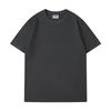 Camiseta de Manga Corta con Cuello Redondo de Hilo Doble Pesado 280g Algodón Puro para Hombre y Mujer con Hombro Caído Color Sólido Deportiva Holgada Media Manga Juvenil