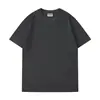 Camiseta de Algodón Puro de Doble Hilo Pesado de 260 g, Color Sólido, Corte Holgado, Cuello Redondo, Hombros Caídos, Manga Corta, Unisex, Texto Bordado y Estampado