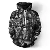 Sudadera con capucha de la serie Halloween Christmas Night Cry Europea y Americana Estampado Digital 3D Sudadera Casual para Hombre