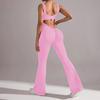 Mono sin mangas con cuello halter para mujer, estilo europeo y americano, con espalda descubierta, ajustado, para fitness y yoga