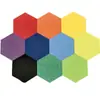 Tablero de fieltro, tablero de mensajes, pegatina de pared hexagonal de fieltro colorido para fondo de jardín de infantes, alfombrilla hexagonal insonorizada, pegatina de pared de rompecabezas