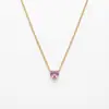 Collar con Colgante de Cruz Corazón de Circonita Cúbica de Colores, 12 Piedras de Nacimiento, Acero de Titanio Chapado en Oro 18k para Mujer, Moderno