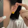 Aretes de Ágata Amarilla de Plata Esterlina S925, Simples y Versátiles Ins Elegantes, Estilo de Diseño Nicho de Alta Gama