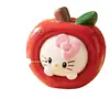 Resina Gato Manzana Lindo Adorno DIY Femenino Decoración de Escritorio Creativo Oficina Pequeño Adorno Gato Manzana