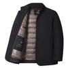 Chaqueta de Invierno Cálida de Plumas de Ganso para Hombre Chaqueta de Plumas Desmontable Cálida para Hombre de Mediana Edad y Personas Mayores Negocios Ligeros para Hombre