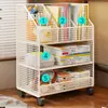 Estante de Almacenamiento para Mochilas Carrito Móvil para Snacks Estante de Almacenamiento para Libros Gadget para Mesa de Sala de Estar en Casa Gabinete con Ruedas Deslizantes
