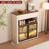Aparador de cozinha em madeira maciça, estilo vintage, de parede, armário de armazenamento integrado para sala de estar e cozinha, armário lateral multifuncional