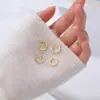 Pendientes de Aro Lisos Chapados en Oro de Plata de Ley S925 Más Vendidos Transfronterizos, Pendientes de Aro Lisos Versátiles Estilo Europeo y Americano, Disponibles en Múltiples Tamaños, Al Por Mayor en Stock