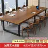 Mesa de conferência em madeira maciça, mesa de escritório grande e simples, mesa de negociação em madeira maciça, mesa de jantar retangular, mesa de sala de conferências, mesa de desktop