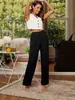 2025 Primavera Otoño Verano Elegantes Pantalones Rectos para Mujer Amazon Aliexpress Cintura Elástica Cómodos Casuales Largos Adelgazantes