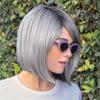 Nueva Peluca de Comercio Exterior para Adultos Mayores Mujeres Cabello Corto Lacio Cubierta de Cabello con Degradado Grisáceo Peluca Europea y Americana AliExpress Cubierta de Cabello Corto