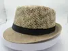 Sombrero de paja con logo personalizado y ala pequeña, sombrero de playa para viajes de vacaciones, sombrero jazz bordado, sombrero de paja parasol de verano