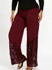 Pantalones Casuales para Mujer Tallas Grandes Amazon Aliexpress Ropa de Mujer Más Vendida con Adorno de Encaje Pantalones de Pierna Ancha para Mujeres con Sobrepeso