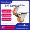 Fornecido diretamente pelo fabricante: rodas universais laranja 1,0-2 polegadas rodas universais direcionais com freio, rodas pequenas de borracha silenciosas com rolamentos