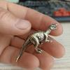 Adornos creativos de dinosaurio chapados en cobre, pequeños adornos de dinosaurio jurásico, adornos de té para mascotas, modelo de simulación hecho a mano, adornos decorativos para el hogar.