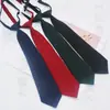 Fábrica em estoque gravata de cor sólida 7cm preto coreano moda casual uniforme acessórios jk gravata feminina