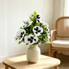 Nova amor-perfeito artificial tricolor 10 flores haste única para casamento, hotel e decoração de interiores, buquê DIY feito à mão