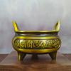 Estufa de Cobre Oreja de Puente de Latón Tres Patas Adornos Quemador de Incienso de Cobre Adornos Artesanales Estilo Zen