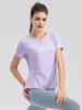 Traje de Yoga de Verão Solto para Mulheres 30D Spinning Manga Curta Leve Toque Nu Respirável Corrida Fitness Esporte Top 32235