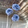 3 cabezas rizadas borde rosa boda simulación flor artificial decoración pared de flores fondo mar de flores diseño de rosa hogar flor flor de seda