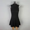 Ropa de Mujer de Comercio Exterior Dongdaemun Coreana, Elegante y Ceñida, Sexy y Femenina, Cuello Semi Alto, Ceñida a la Cintura, Favorecedora de la Figura, Tejido sin Mangas