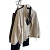 Chaqueta de Trabajo Retro Oversize con Hombros Caídos Estilo Coreano para Mujer, Gabardina Holgada y Relajada de Moda de Nicho, Nuevo Modelo de Otoño 2025