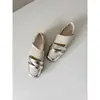 Zapatos de Ballet Deportivos de Nicho Estilo Coreano para Mujer, Nuevo Modelo 2026, Zapatos Mary Jane Bajos de Punta Cuadrada con una Elegante Correa de Velcro