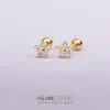 Acero titanio 316L chapado en oro cobre micro incrustado circonio aretes simétricos centrales aretes comercio exterior transfronterizo perforación uña hueso oreja