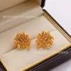 Brincos de Novo Estilo, Joias de Casamento da Moda Estilo Chinês, Brincos de Flor de Neve Crisântemo Estilo Antigo Banhados a Ouro, Joias Femininas Atacado