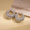 Pendientes Geométricos Metálicos Brillantes Transfronterizos Europeos y Americanos, Pendientes de Lujo Ligero de Gama Alta, Pendientes de Diseño Exagerado de Nicho para Mujer