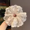 Anel de Cabelo de Renda Bordada com Renda Rede Inflado Anel de Cabelo de Intestino Grosso 2025 Novo Acessório de Cabeça Flor de Cabelo de Alta Qualidade para Mulheres