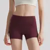 Shorts de ioga nus para mulheres de cintura alta para levantamento de quadril calças de equitação apertadas Running Fitness Shorts de três pontos Shorts apertados para a barriga
