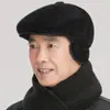 Gorras para Hombres de Mediana Edad y Mayores, Sombreros de Invierno para Mayores, Gorras de Papá Engrosadas Cálidas que Protegen los Oídos para Hombres