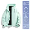 Mismo estilo que una cierta cortavientos con capucha color camello para hombre y mujer, conjunto de dos piezas tres en uno resistente al viento e impermeable para exteriores, ropa funcional de montañismo estilo americano