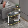 Mesa de centro pequeña para sala de estar para uso doméstico, mesa auxiliar de tres niveles, simple y portátil, adecuada para dormitorio y habitación como mesita de noche