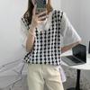 Estilo preppy, gola V, peça externa solta, outono e inverno, novo suéter de base, colete, colete feminino